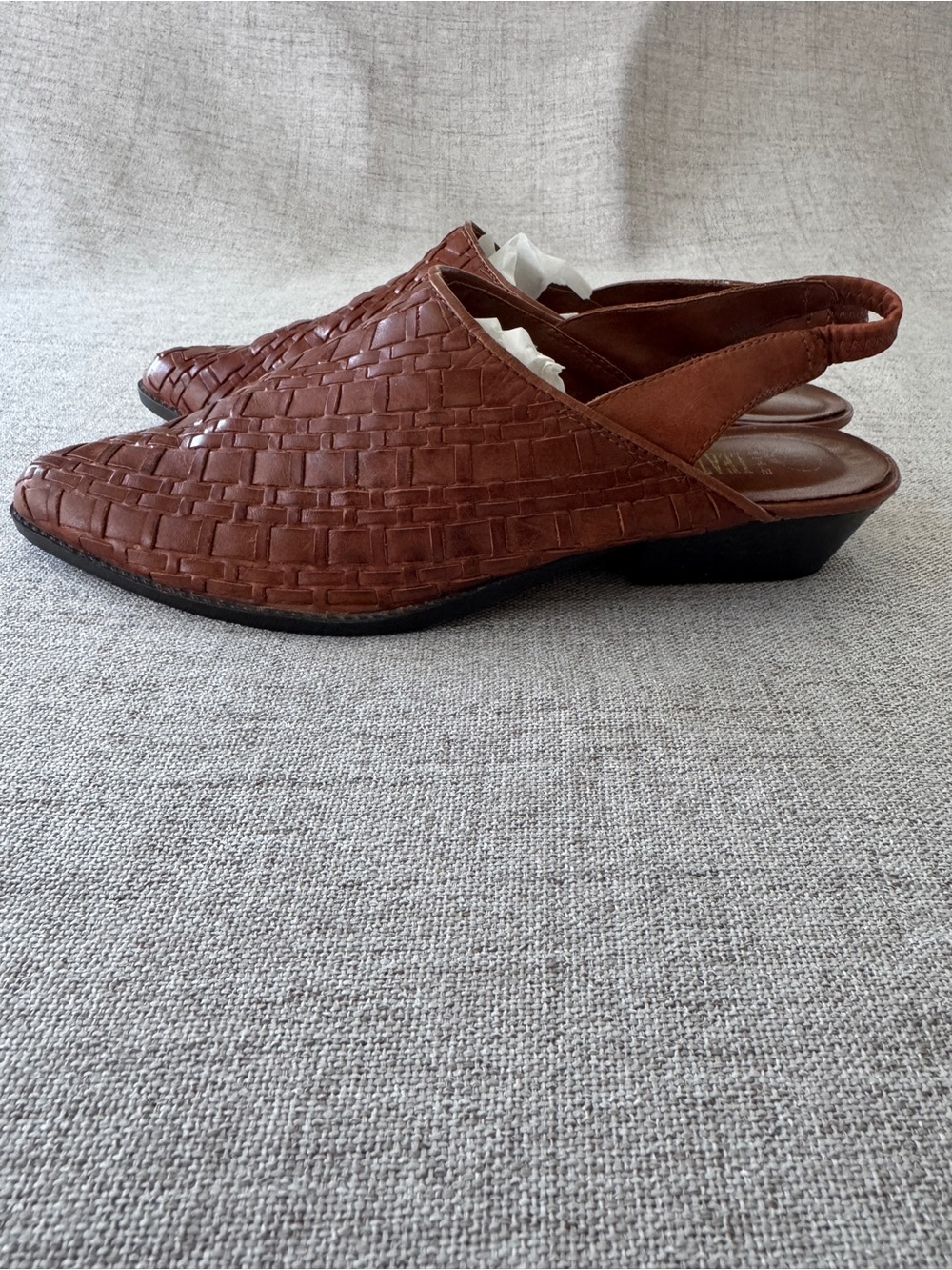 Vintage Woven Leather Slingback Mules | The Leather Collection | Made in Brazil - Picture 6 of 7